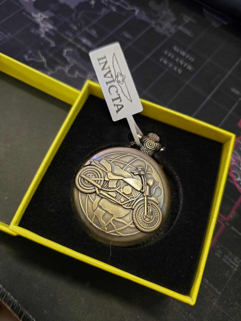 Invicta Vintage 3D Motorcycle Pocket Watch 47MM - 49002